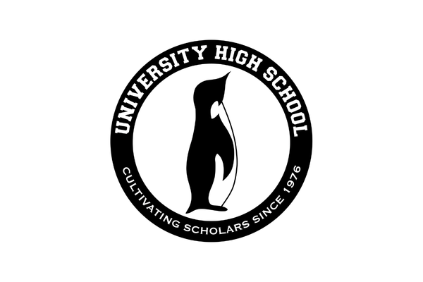 University High School logo with a penguin