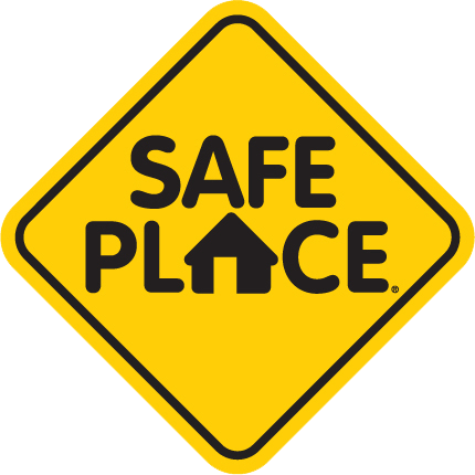 a safe place street sign