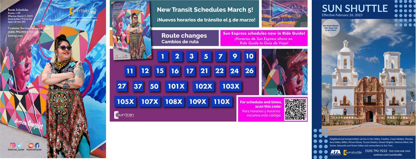 New Spring Transit schedules for Sun Tran, Sun Express and Sun Shuttle