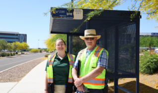 Sun Tran Staff At Bus Stop