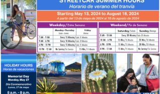 Sun Link Schedule with riders on sun link streetcar