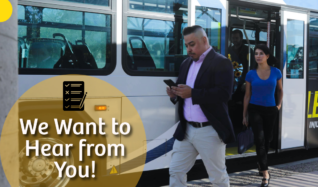 Picture of passengers deboarding a sun tran bus.