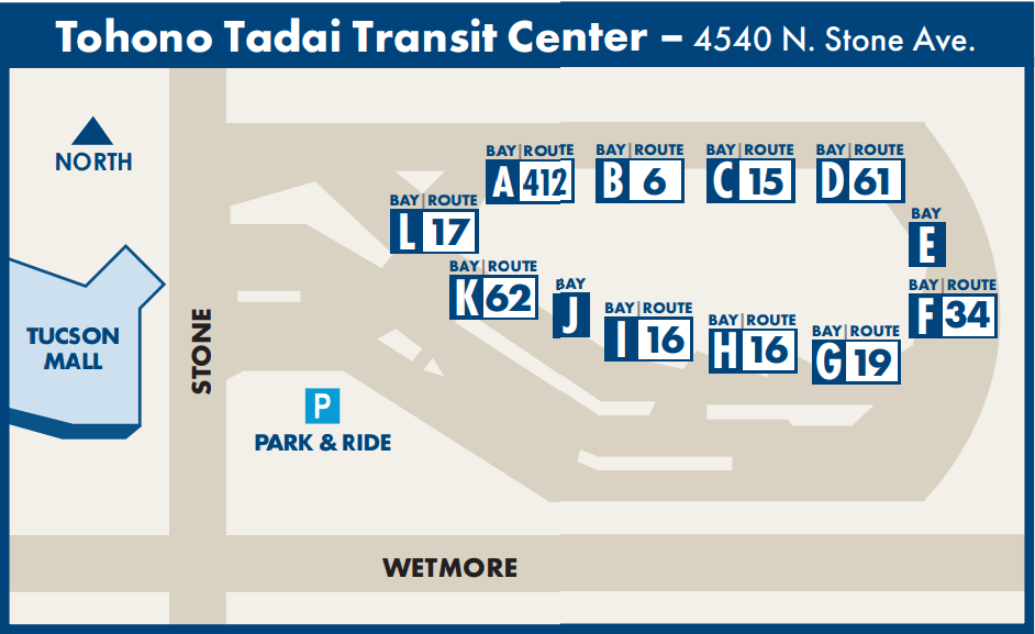 map layout of tohono transit center.