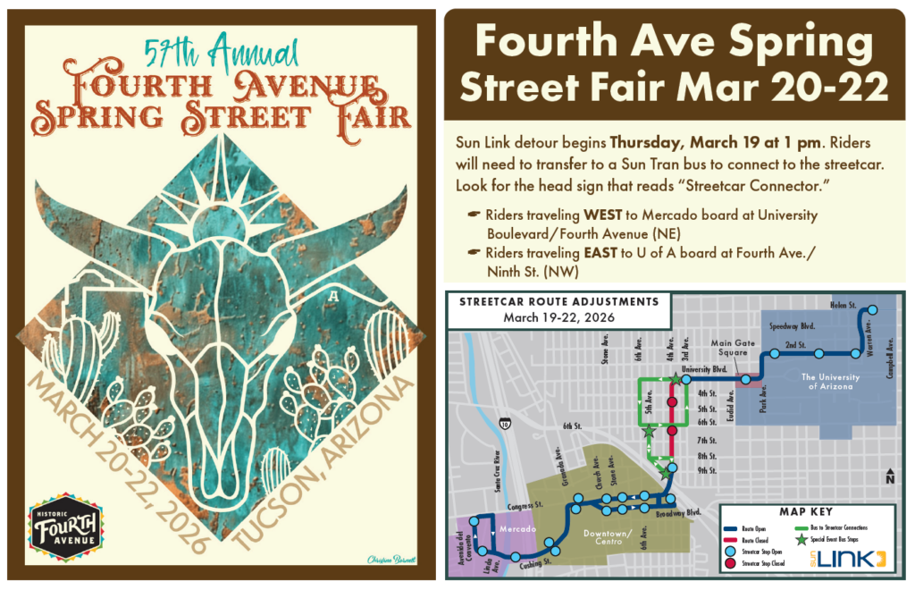 Fourth avenue street fair information poster with map