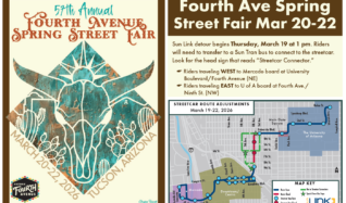 Fourth avenue street fair detour information poster for sun link