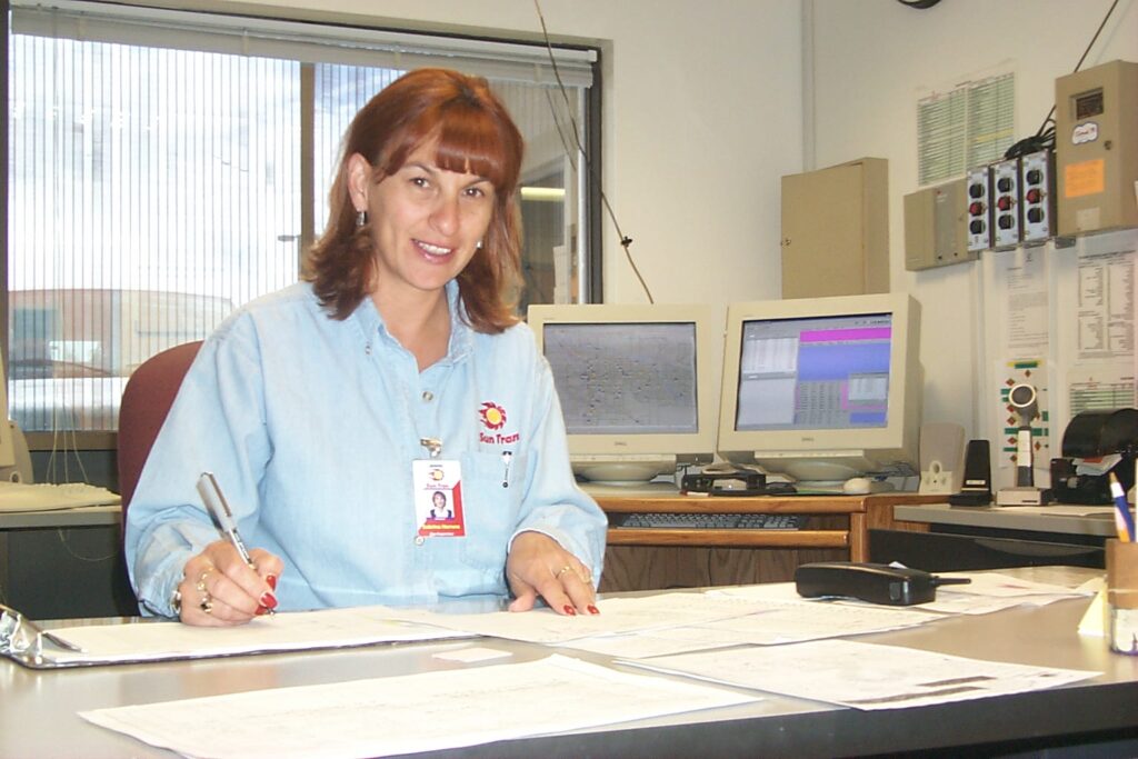 Sun Tran dispatcher working at desk