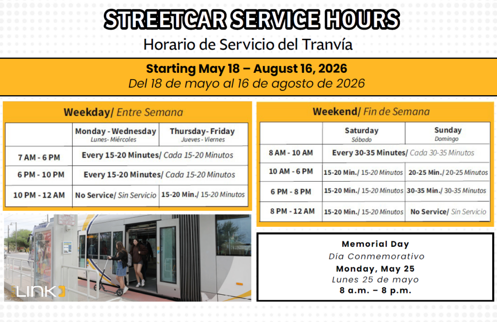 Sun Link summer 2026 schedule