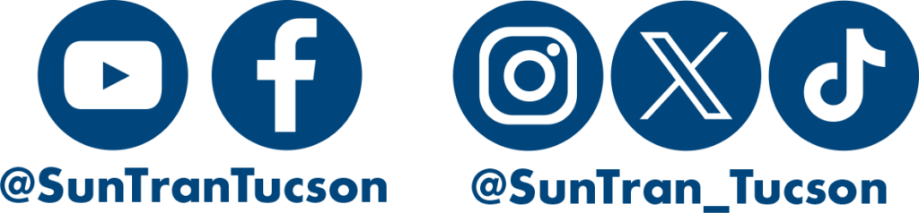 social media logos for Sun Tran, Sun Van and Sun Link