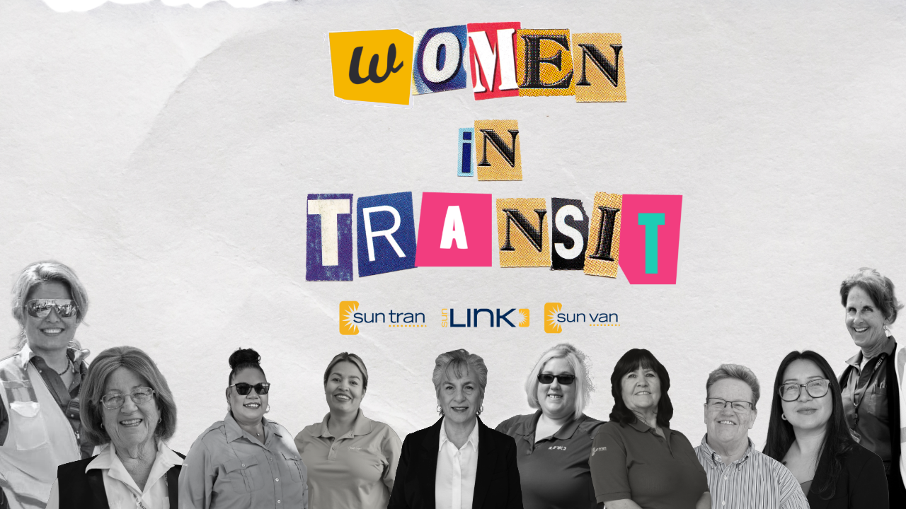 collage of women who work at sun tran, sun van and sun link